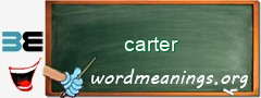 WordMeaning blackboard for carter